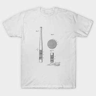 Baseball Bat Vintage Patent Drawing T-Shirt